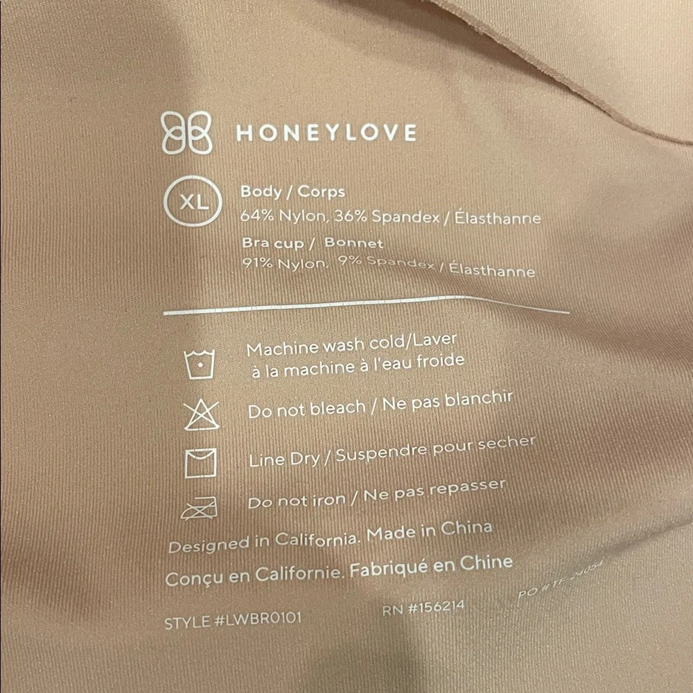 HONEYLOVE Softform V-Neck Bra Sand Nude Color Size XL - Picture 11 of 12
